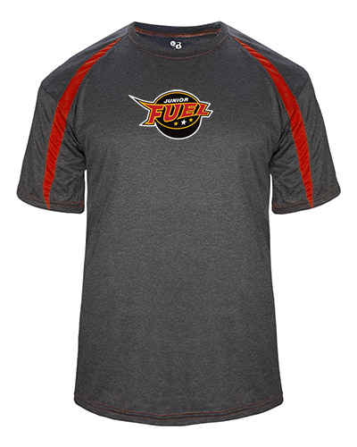 Junior Fuel Hockey - Logo Fusion Performance Tee - Carbon/Red For Sale